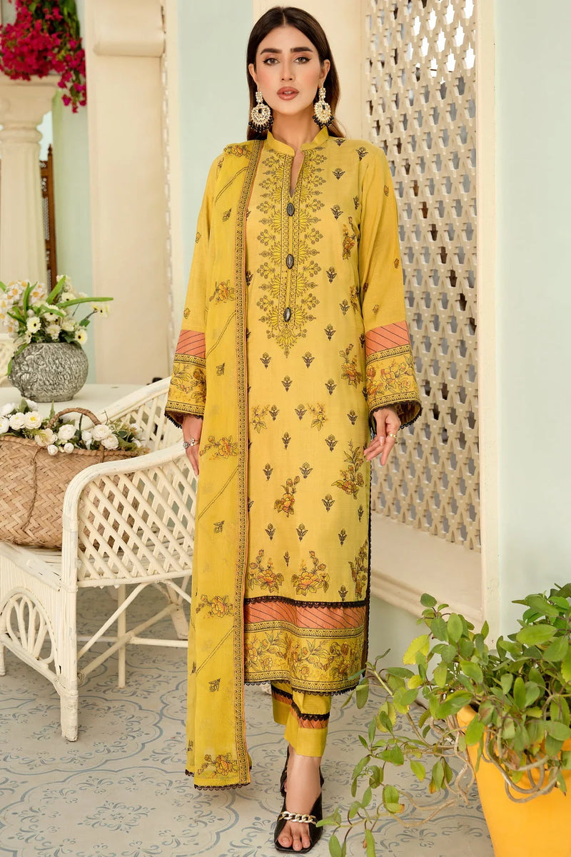 Aroma A-17 : Unstitched Embroidered Rod Viscose 3PC - Kleren