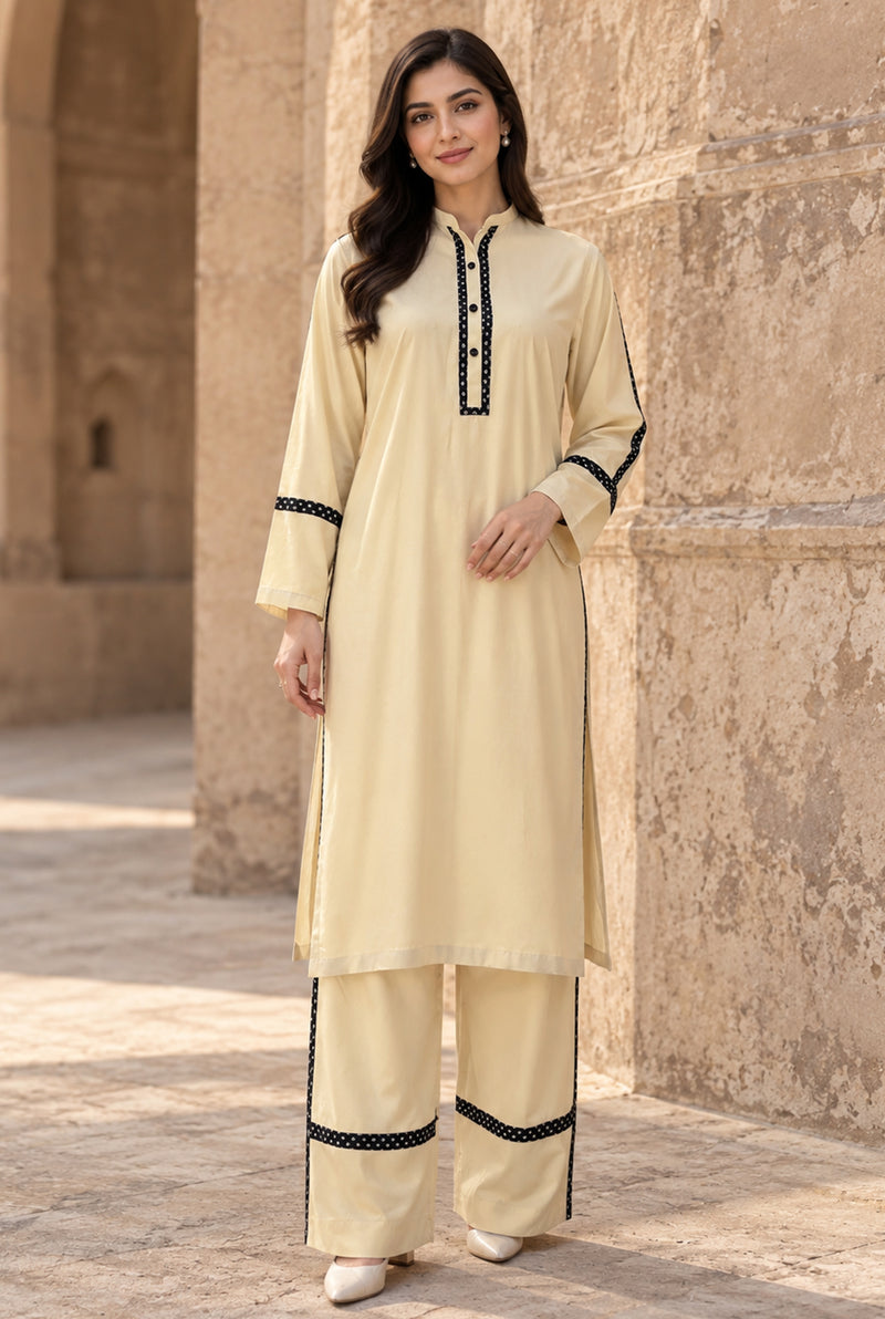 Aura AU-01 stitched dyed linen 2 piece suit for women - Kleren