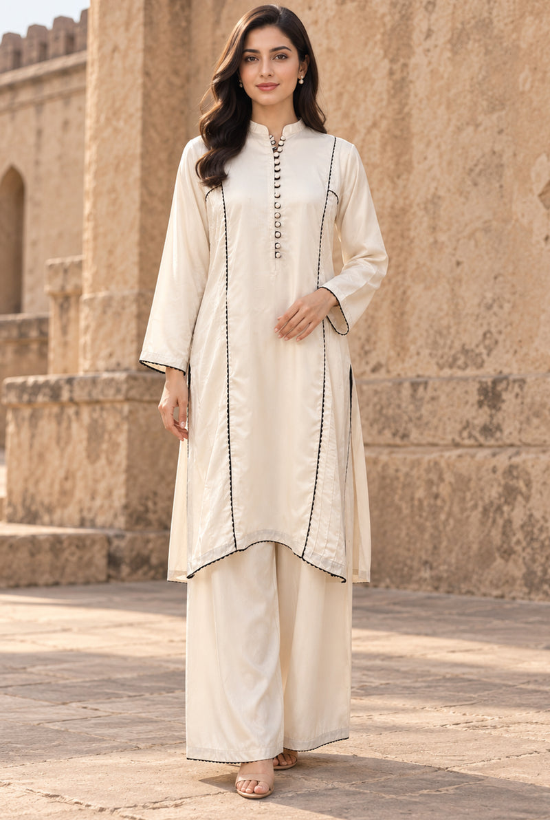 Aura AU-03 stitched dyed linen 2 piece suit for women - Kleren