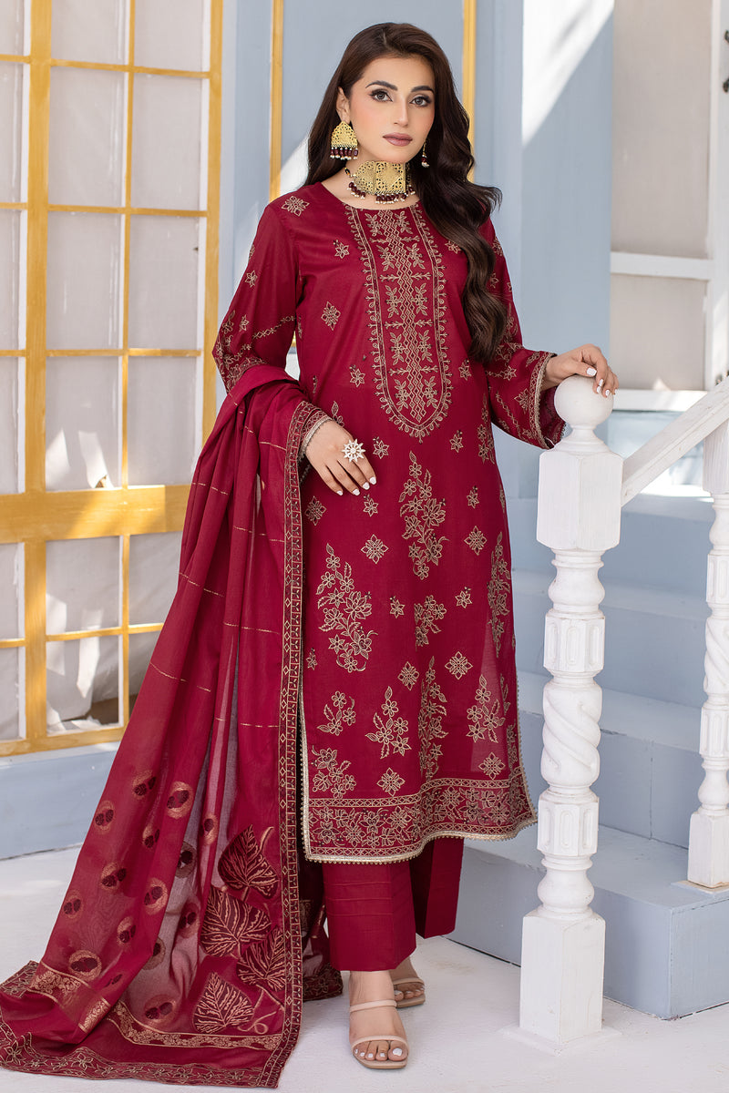 Dastak DK-48 : Embroidered Lawn 3pc - Kleren