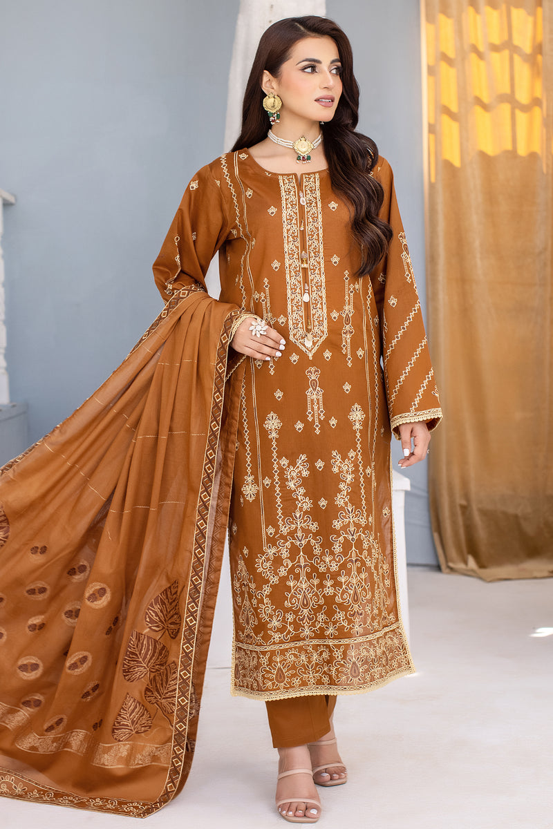 Dastak DK-49 : Embroidered Lawn 3pc - Kleren