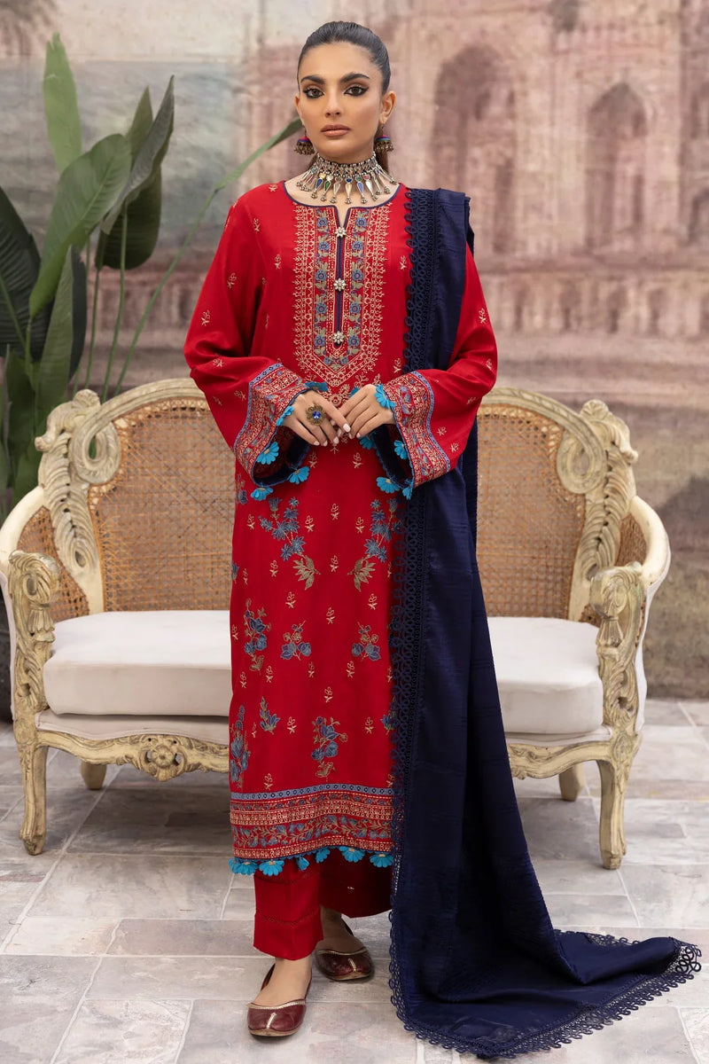 Dhanak DH-31 : Unstitched Luxury Embroidered Dhanak 3PC - Kleren