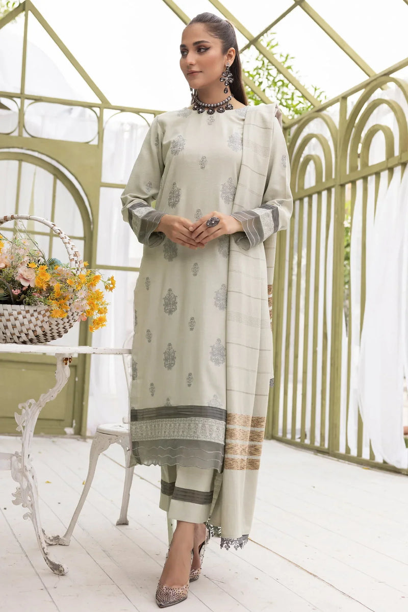 Diyar-E-Dil DL-22 : Unstitched Embroidered Dhanak 3PC - Kleren