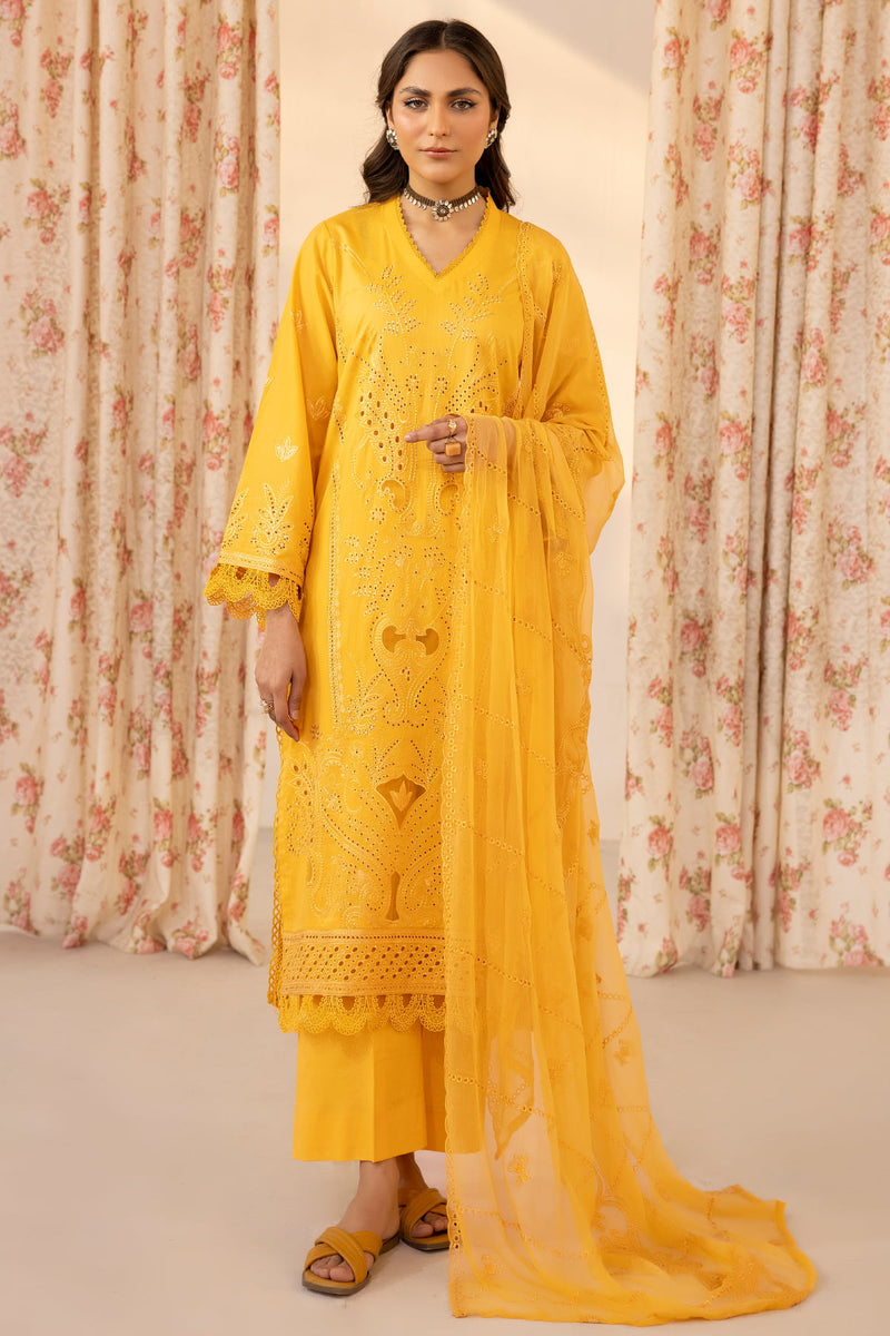Ibtida I-13 : Unstitched Chicken Kari Lawn 3PC - Kleren