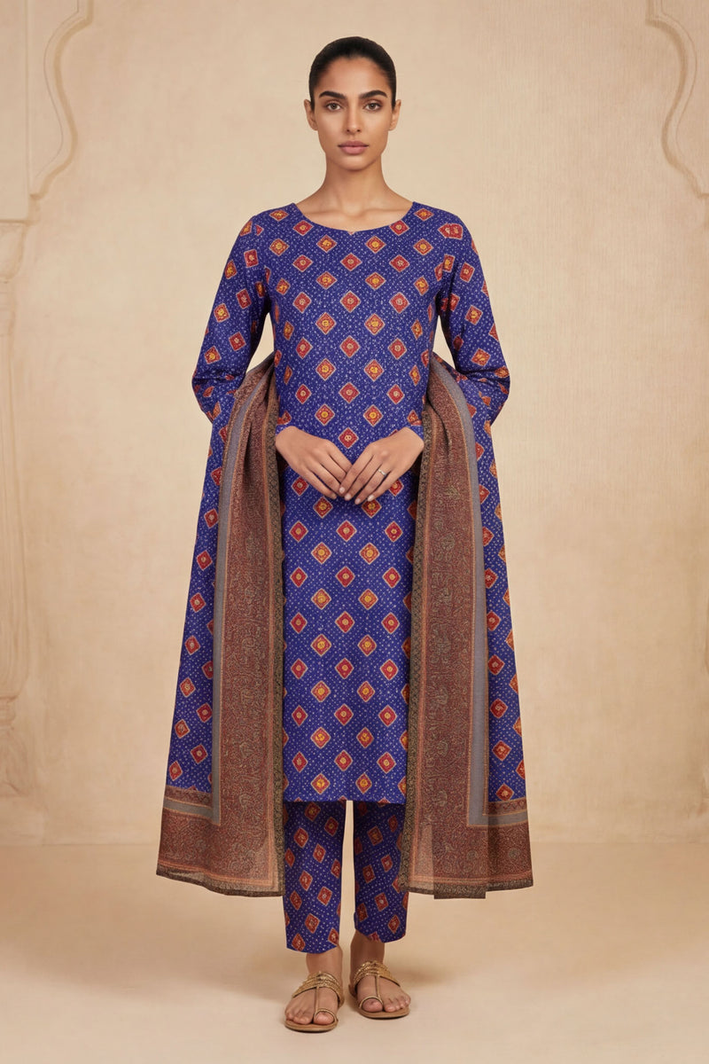 Ibtida I-25 : Unstitched Printed Lawn 3PC - Kleren