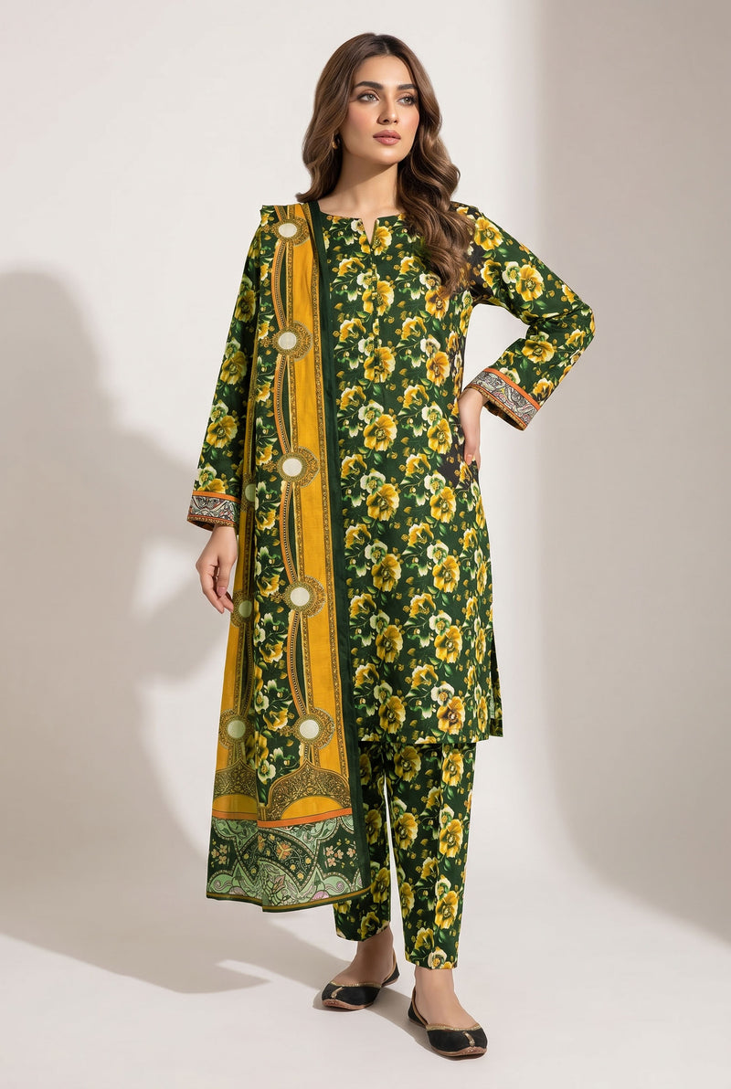 Ibtida I-38 : Unstitched Printed Lawn 3PC - Kleren