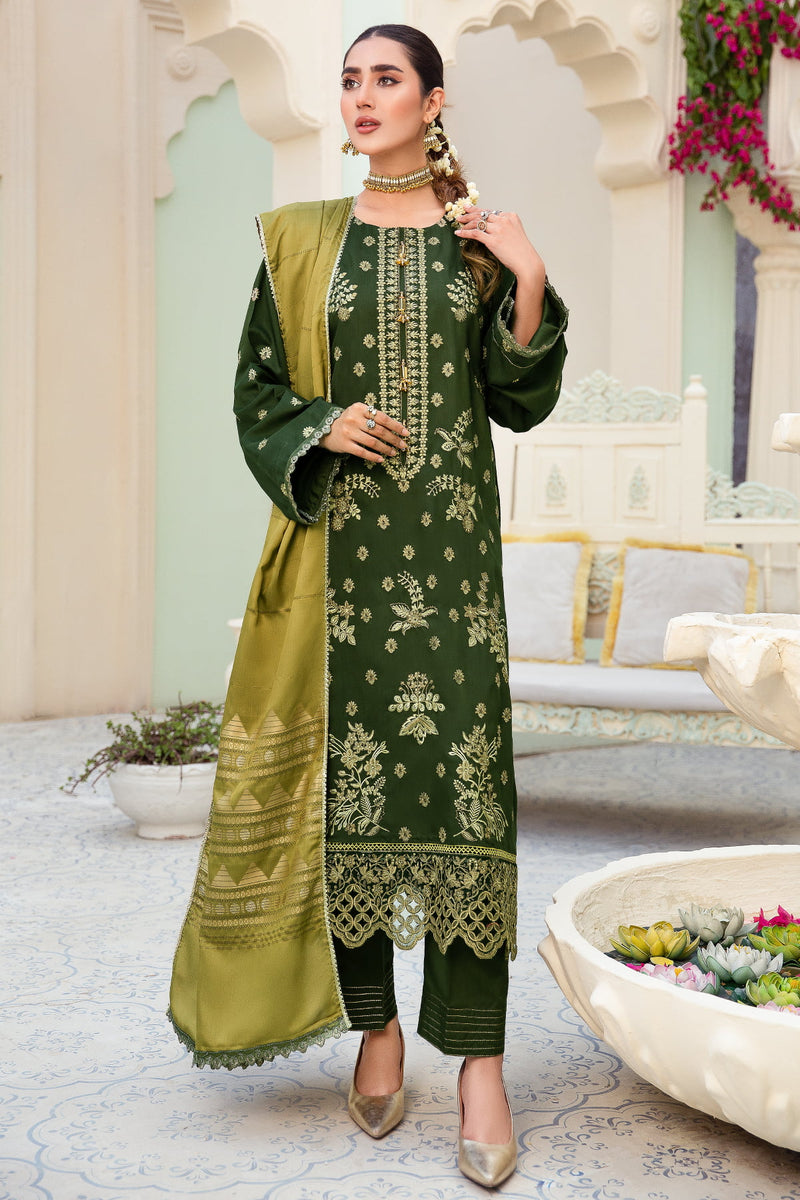 Imroz I-11 : Unstitched Embroidered Viscose 3PC - Kleren
