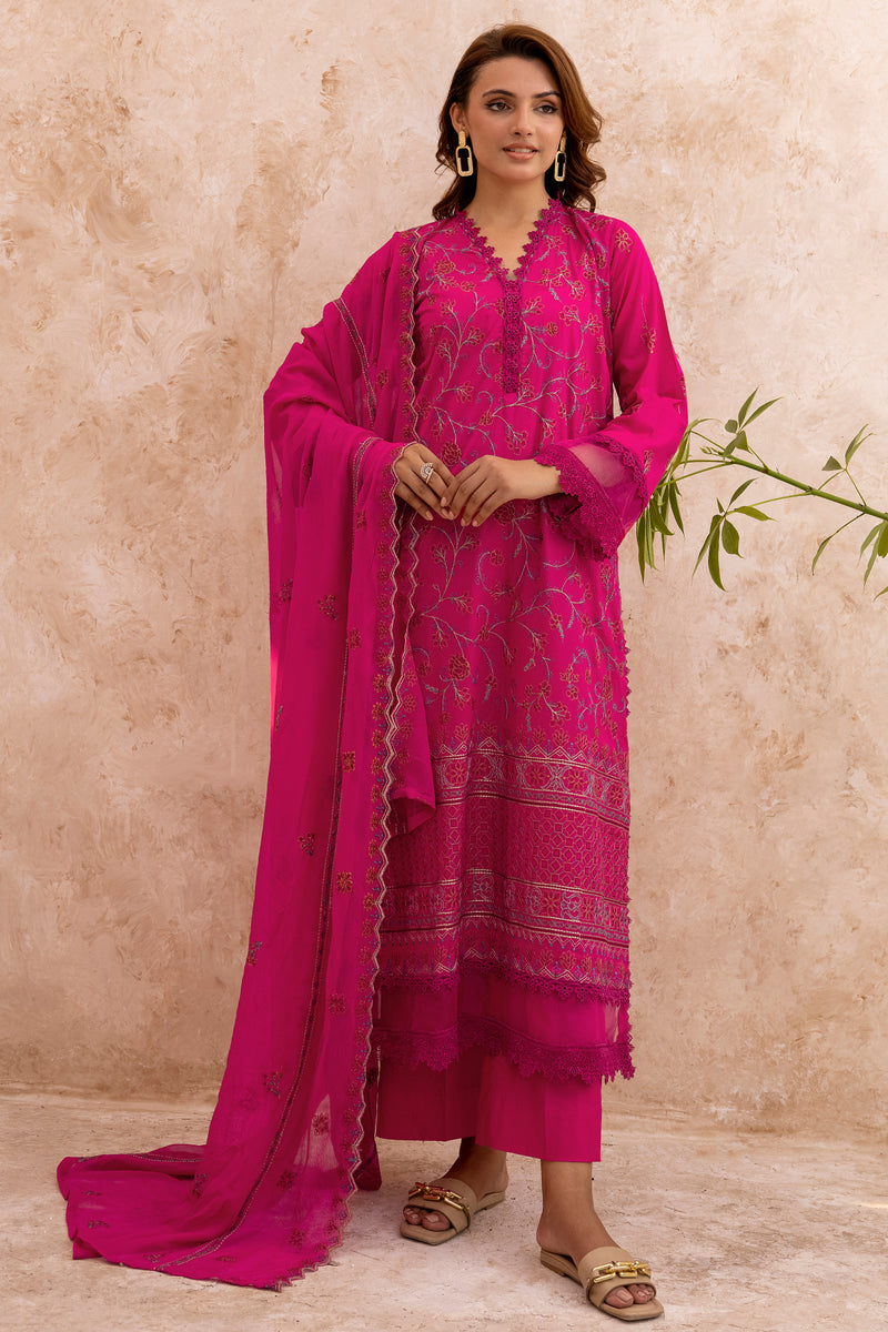 Mahhe MH-06 : Embroidered Lawn 3PC - Kleren