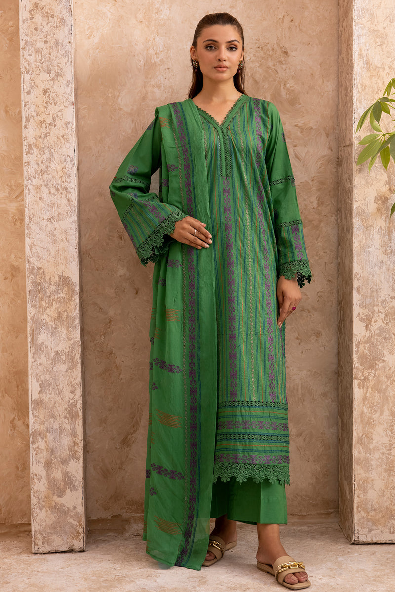 Mahhe MH-08 : Unstitched Embroidered Lawn 3PC - Kleren