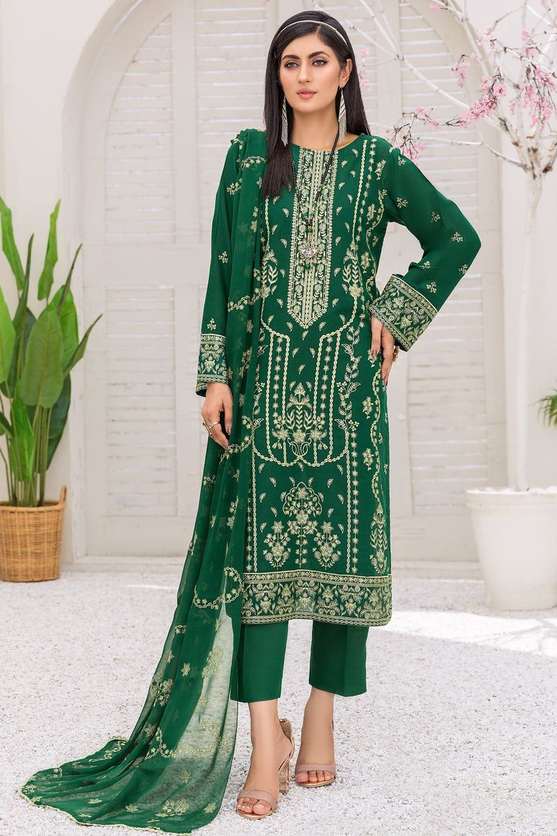 Mehr-O-Maah M-13 : Unstitched Embroidered Slub Karandi 3PC - Kleren
