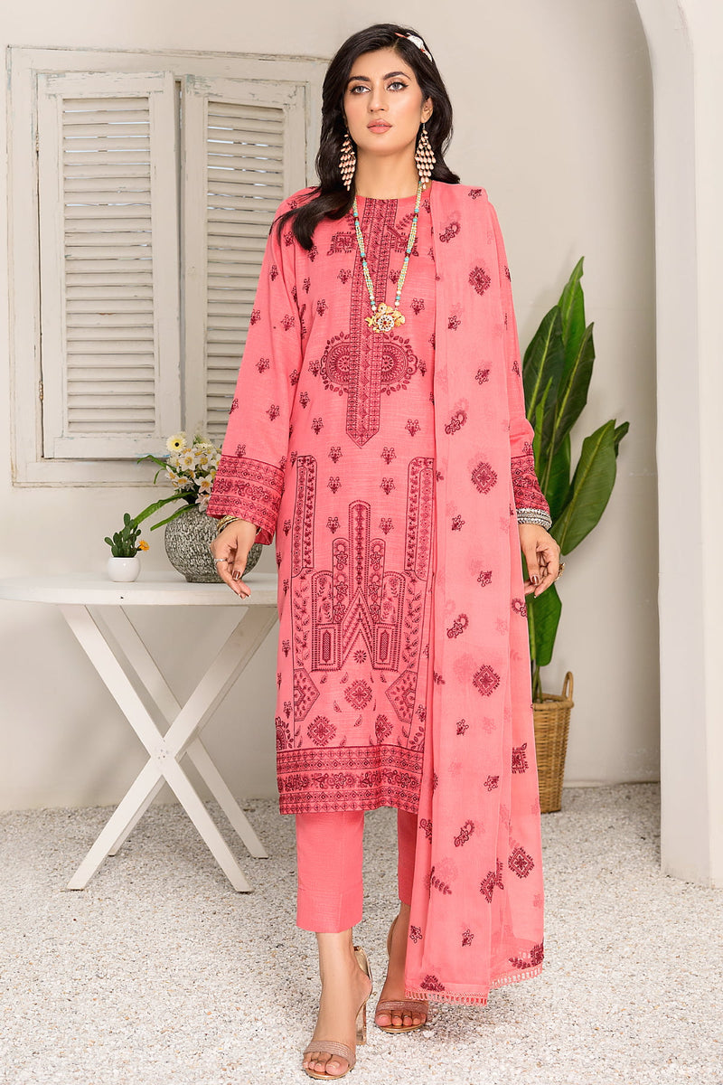 Mehr-O-Maah M-18 : Unstitched Embroidered Slub Karandi 3PC - Kleren