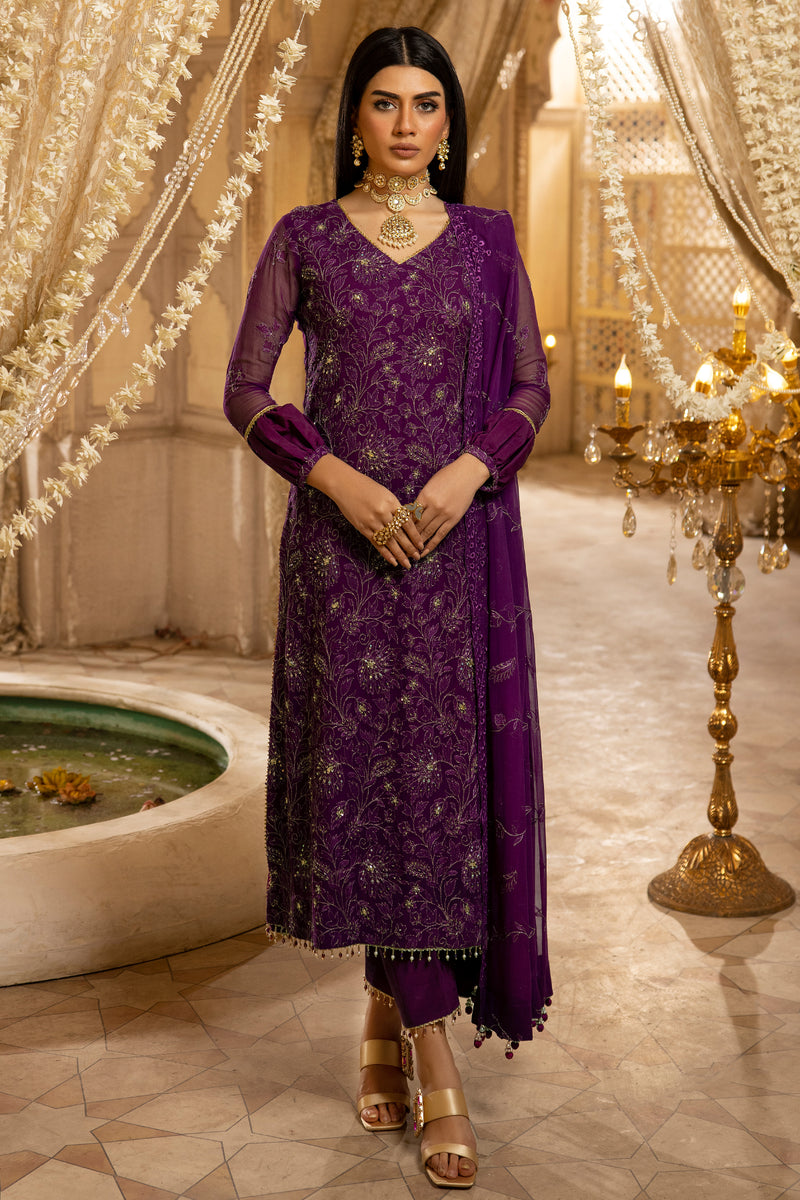 Naqsh N-15 : Unstitched Luxury Chiffon 3PC - Kleren