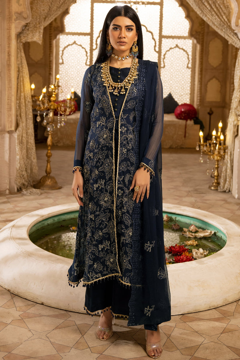 Naqsh N-18 : Unstitched Luxury Chiffon 3PC - Kleren