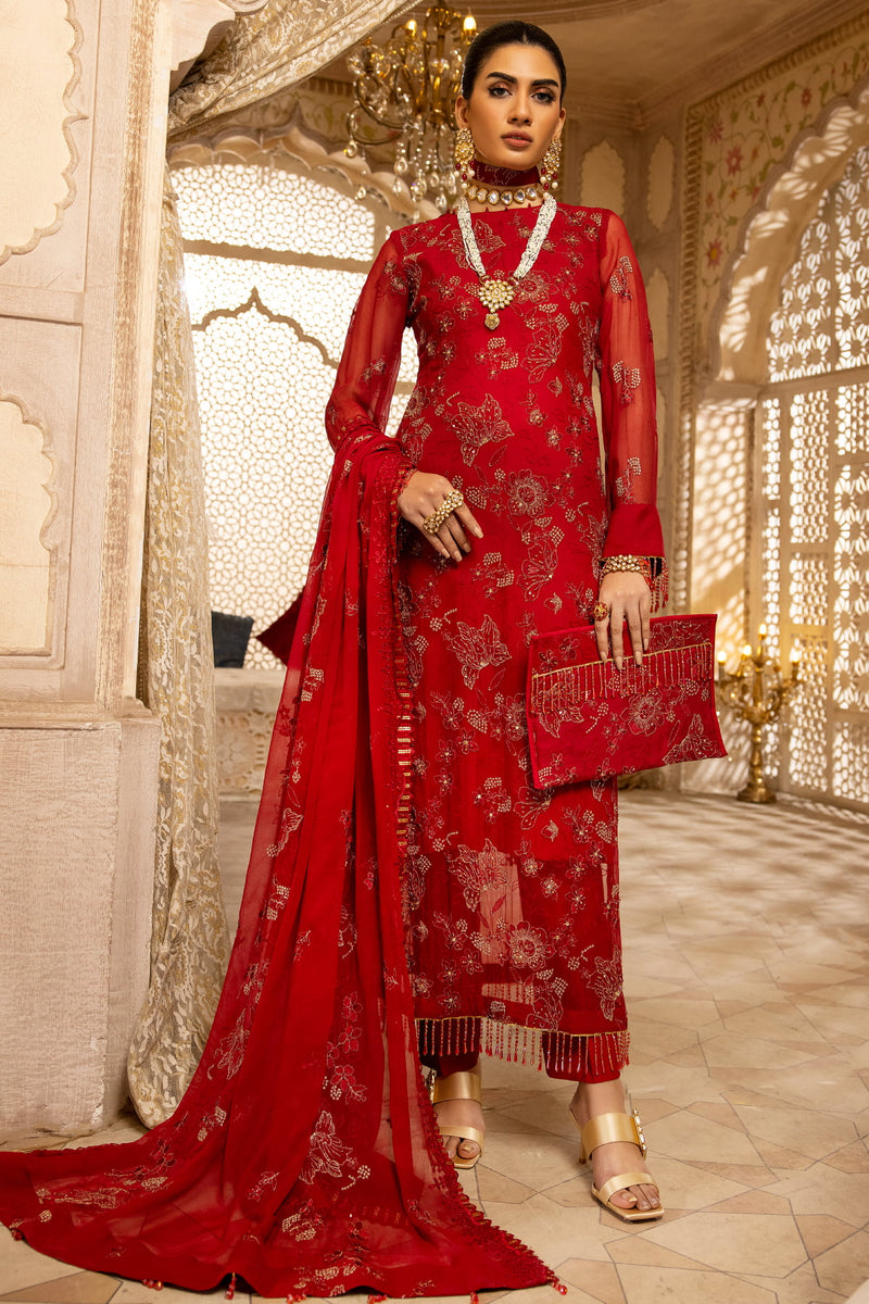 Naqsh N-20 : Unstitched Luxury Chiffon 3PC - Kleren