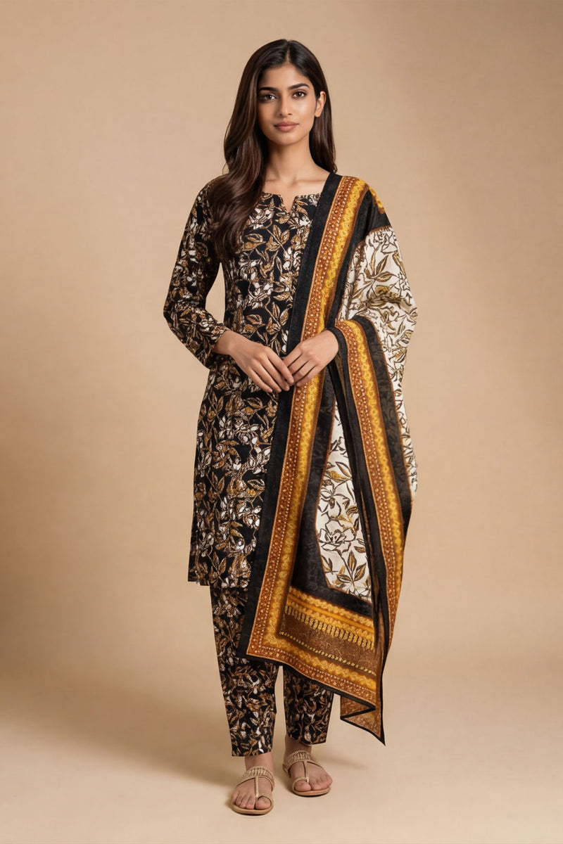 Noura N-31: Unstitched Printed Lawn 3PC - Kleren