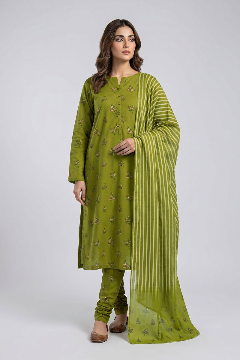 Noura N-33: Unstitched Printed Lawn 3PC - Kleren