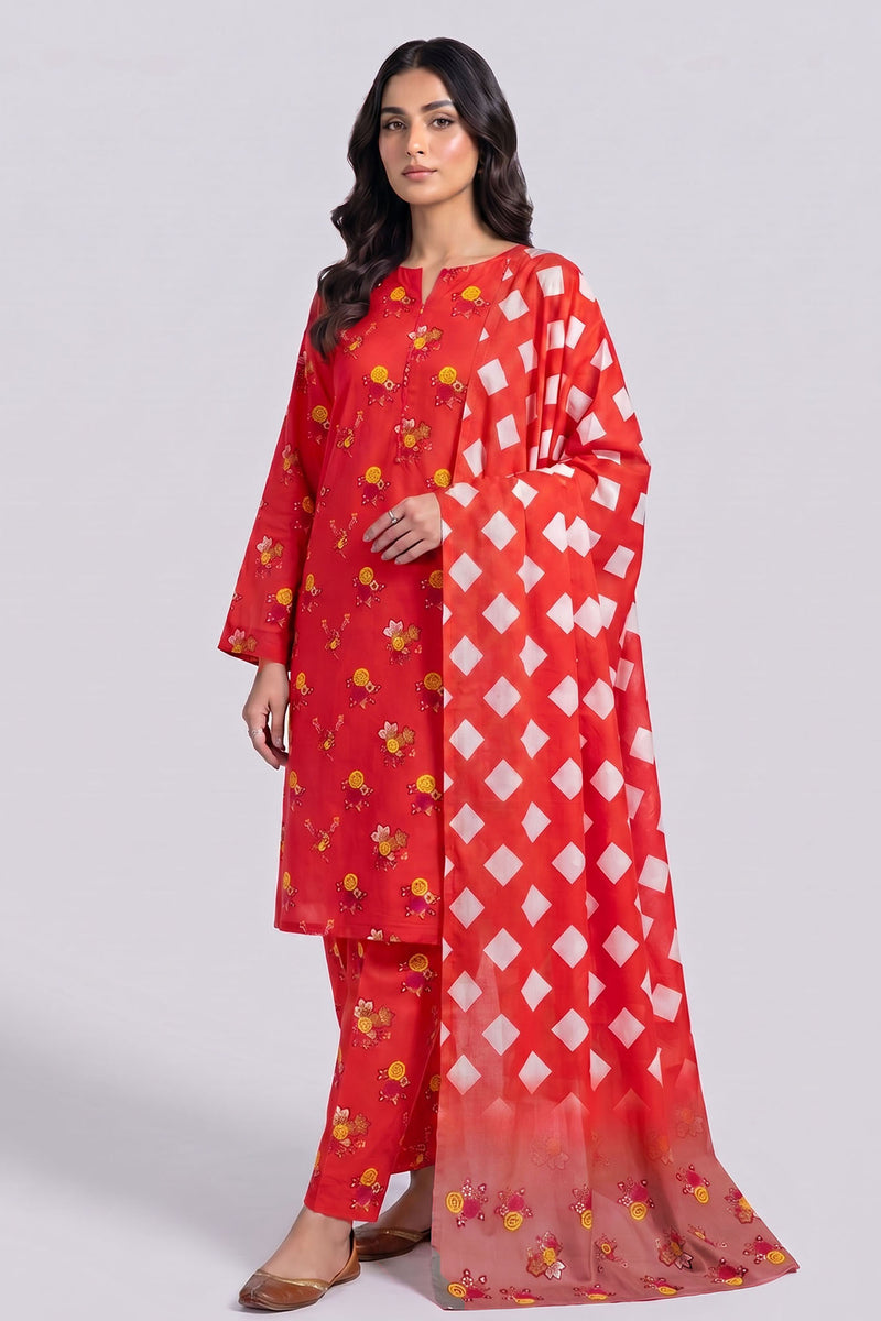 Noura N-34: Unstitched Printed Lawn 3PC - Kleren