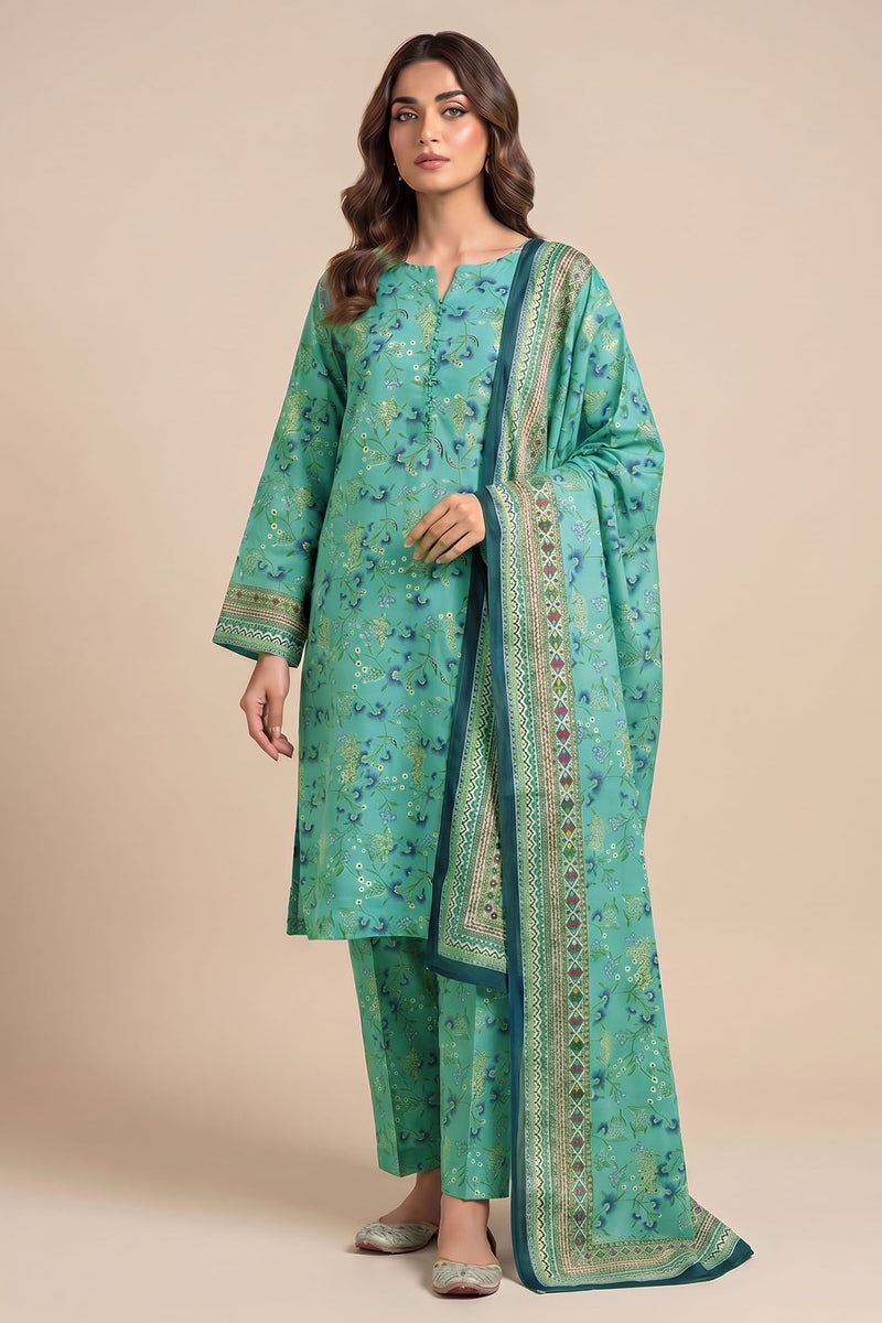 Noura N-36: Unstitched Printed Lawn 3PC - Kleren