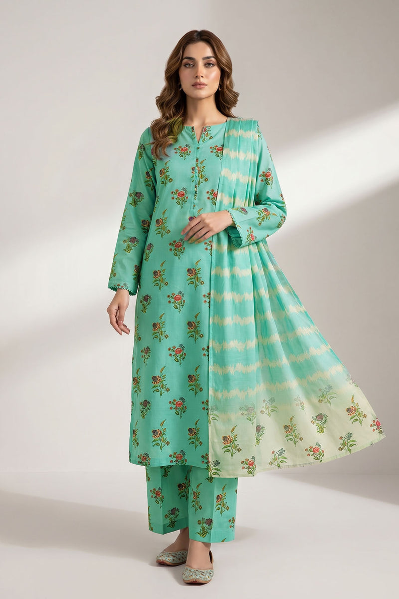 Noura N-37: Unstitched Printed Lawn 3PC - Kleren