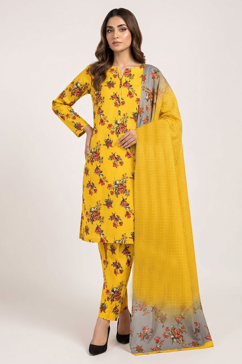 Noura N-39: Unstitched Printed Lawn 3PC - Kleren