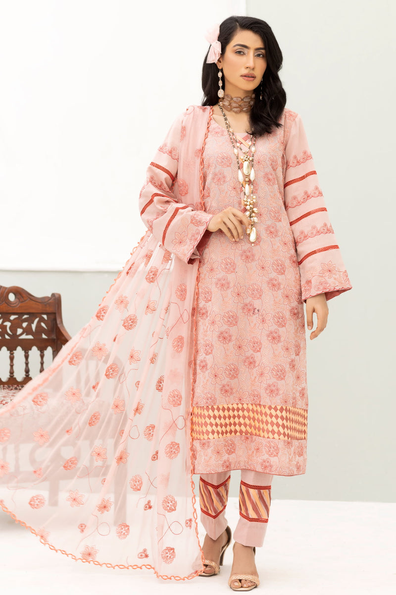 Sarang S-26 : Unstitched Embroidered Karandi 3PC - Kleren