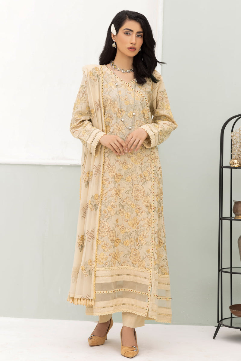 Sarang S-29 : Unstitched Embroidered Karandi 3PC - Kleren