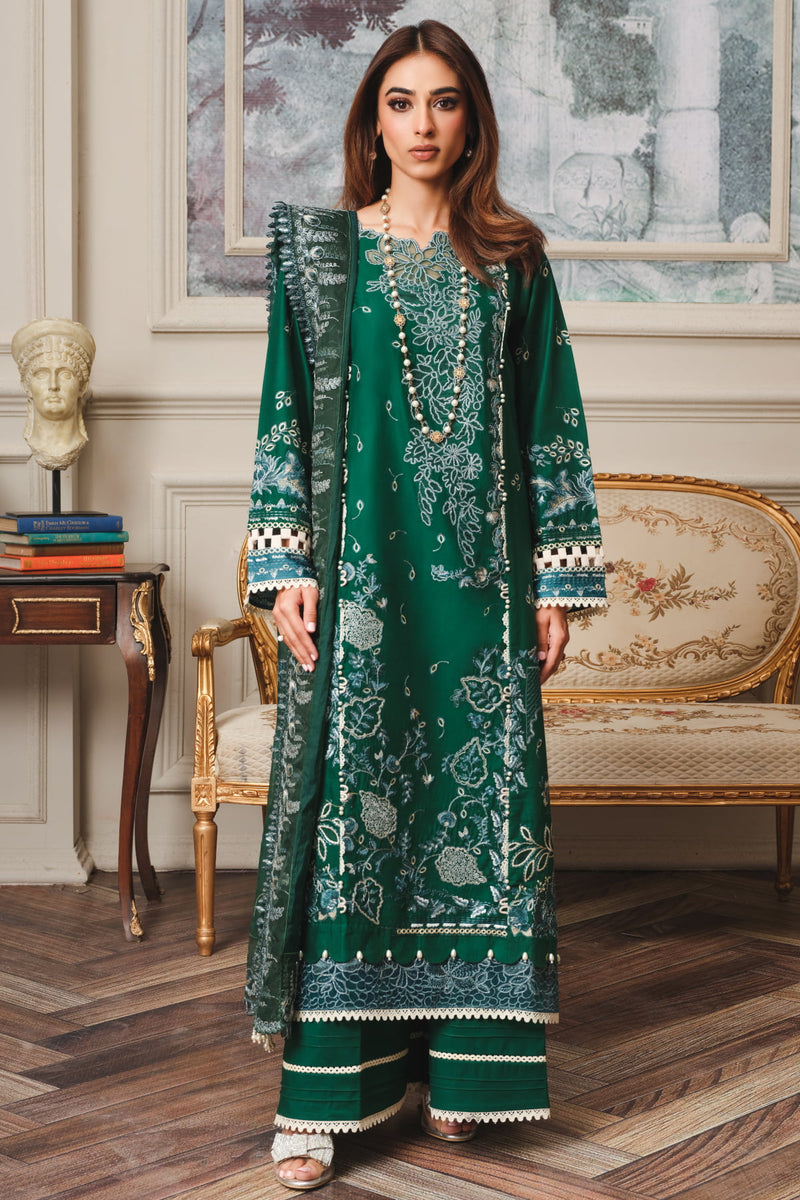 Surkhru S-21 : Unstitched Embroidered Lawn 3pc - Kleren