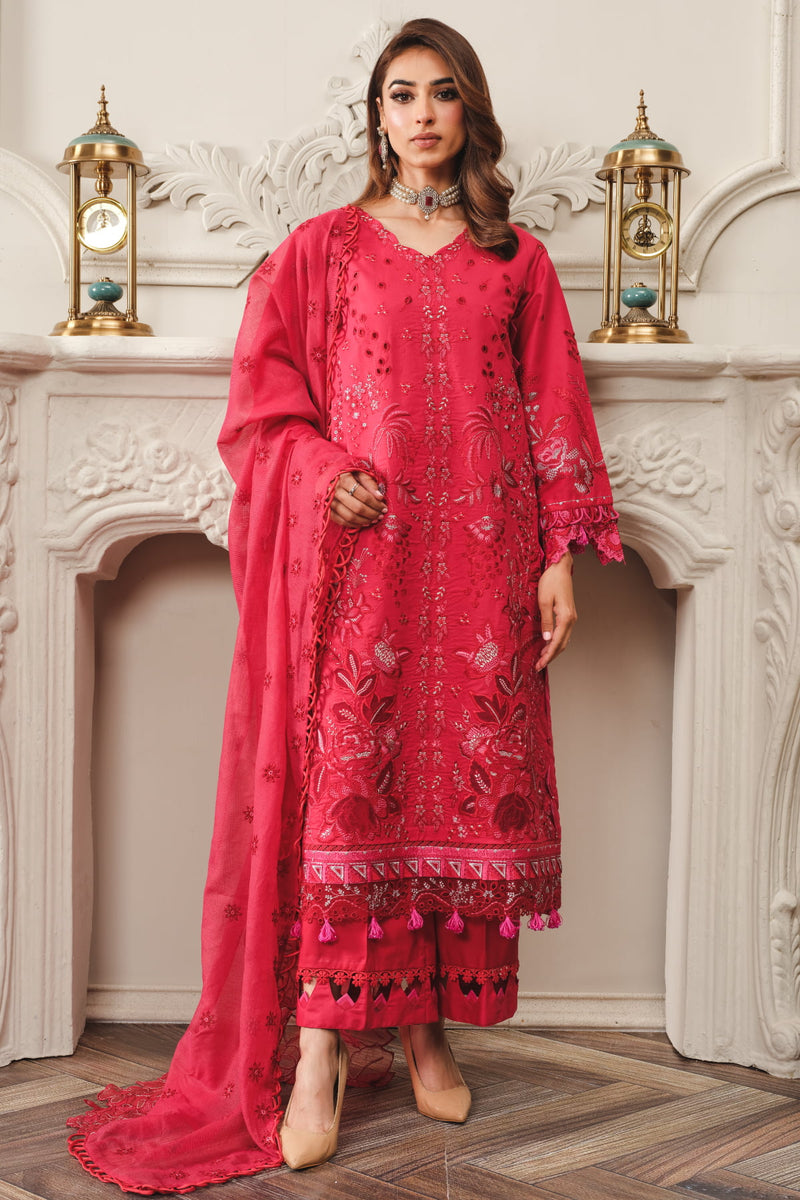 Surkhru S-24 : Unstitched Embroidered Lawn 3pc - Kleren