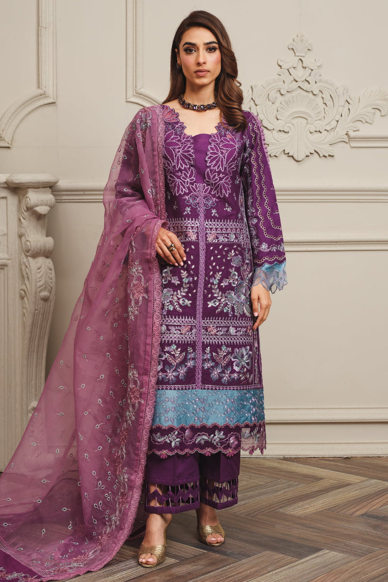 Surkhru S-25 : Unstitched Embroidered Lawn 3pc - Kleren