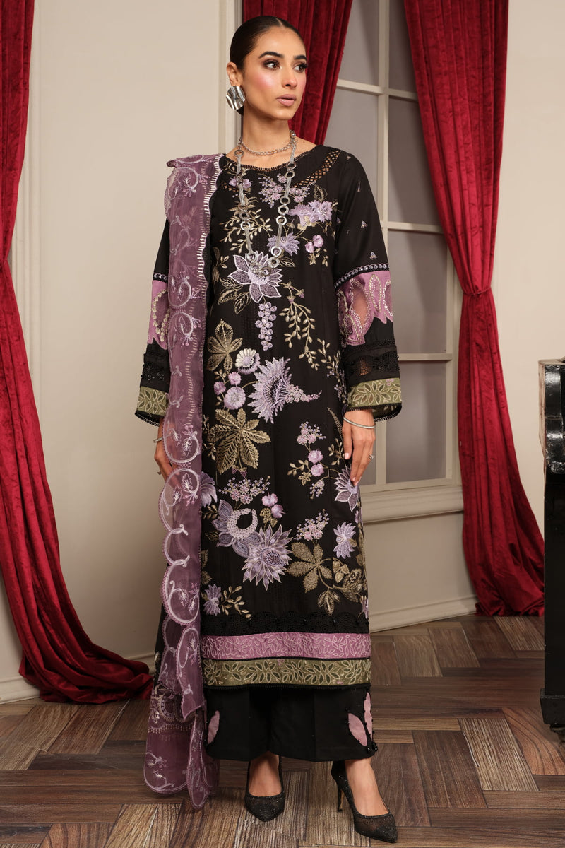 Surkhru S-26 : Unstitched Embroidered Lawn 3pc - Kleren