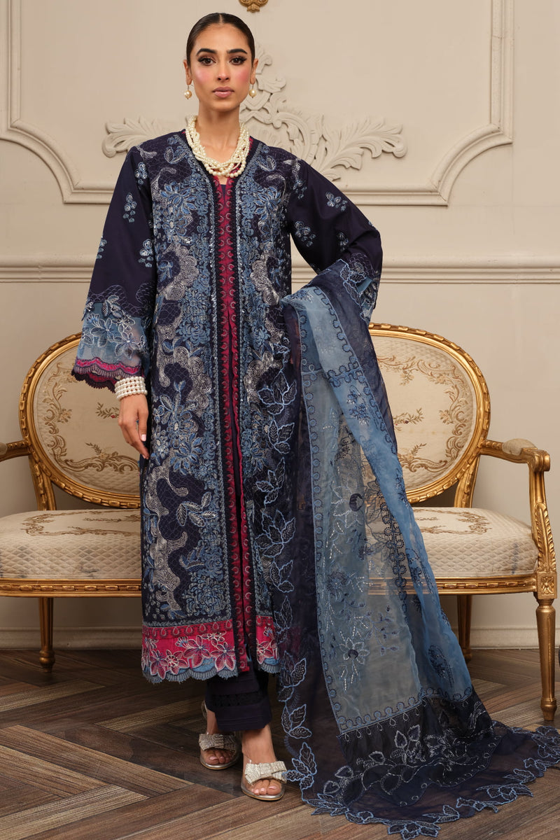 Surkhru S-27 : Unstitched Embroidered Lawn 3pc - Kleren