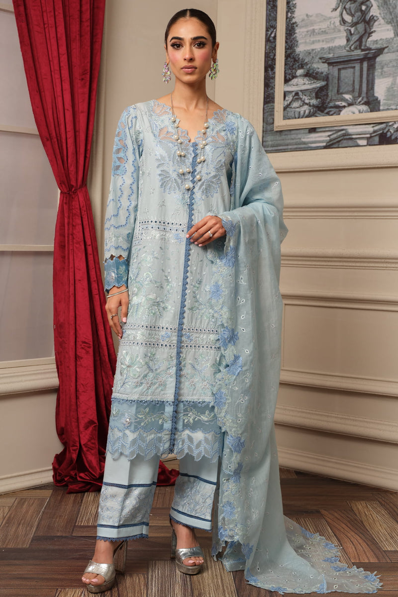 Surkhru S-29 : Unstitched Embroidered Lawn 3pc - Kleren