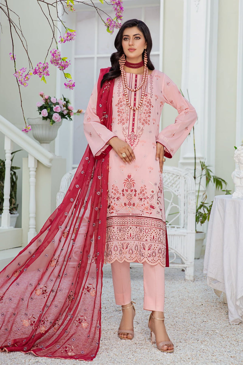 Tehwar TR-09 : Unstitched Embroidered Swiss Lawn 3PC - Kleren