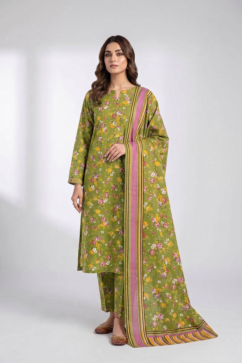 UNS U-28: Unstitched Printed Lawn 3PC - Kleren