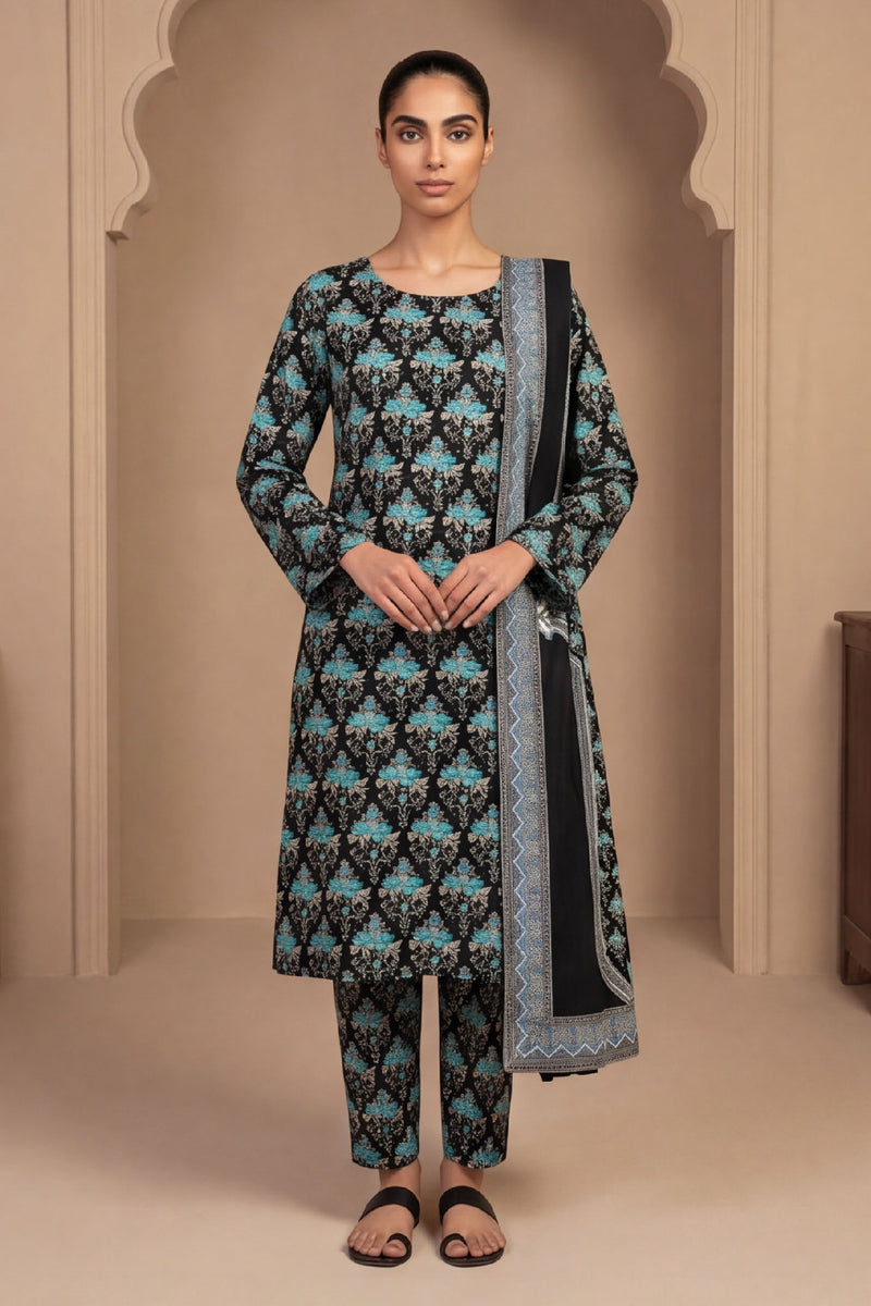 UNS U-29: Unstitched Printed Lawn 3PC - Kleren