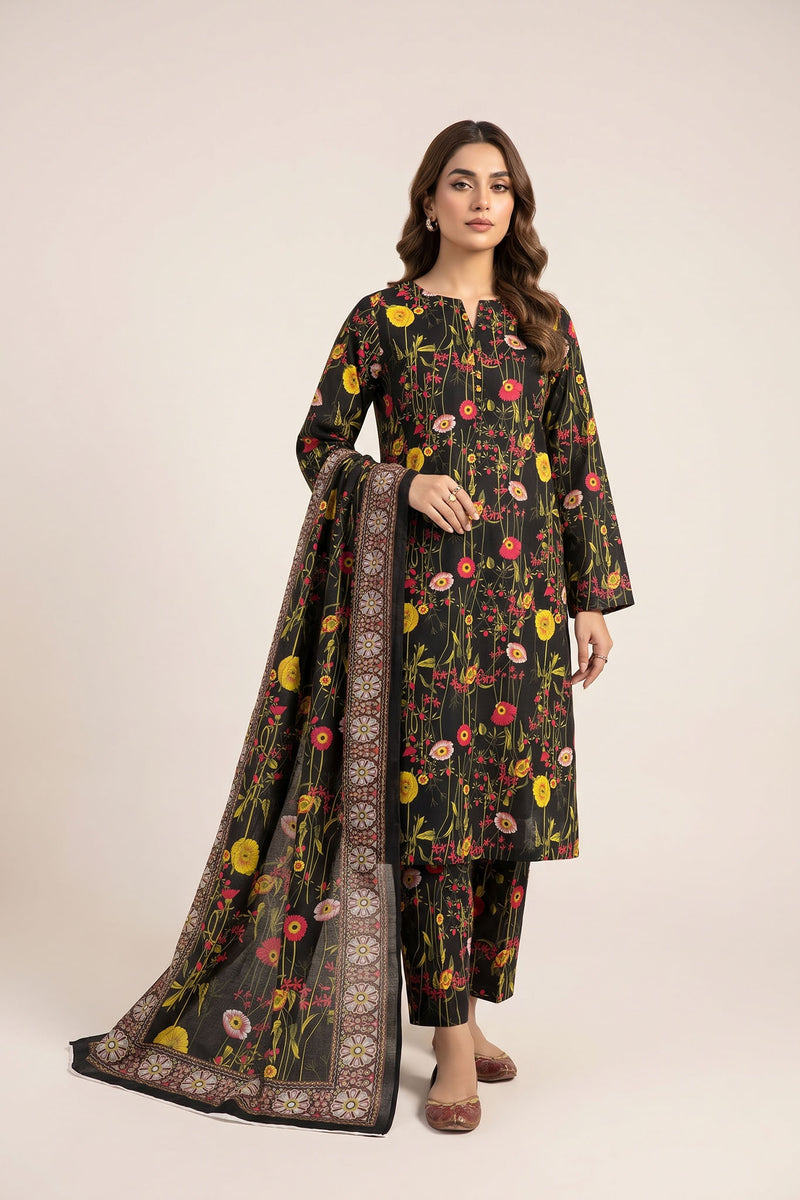 UNS U-34: Unstitched Printed Lawn 3PC - Kleren