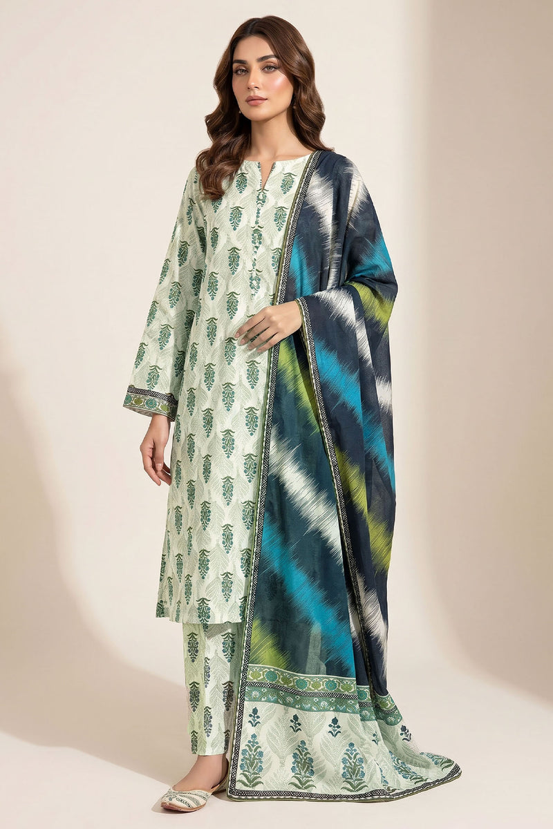 UNS U-38: Unstitched Printed Lawn 3PC - Kleren