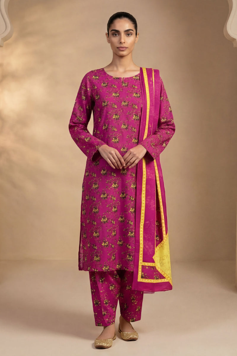 Vasl D-37 : Unstitched Printed Lawn 3PC - Kleren