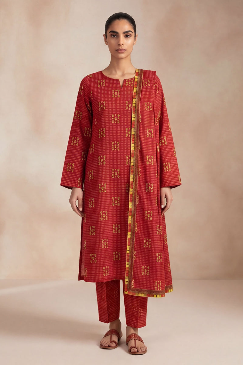 Vasl D-38 : Unstitched Printed Lawn 3PC - Kleren