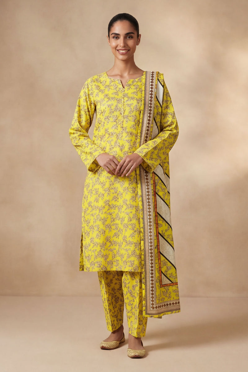 Vasl D-40 : Unstitched Printed Lawn 3PC - Kleren