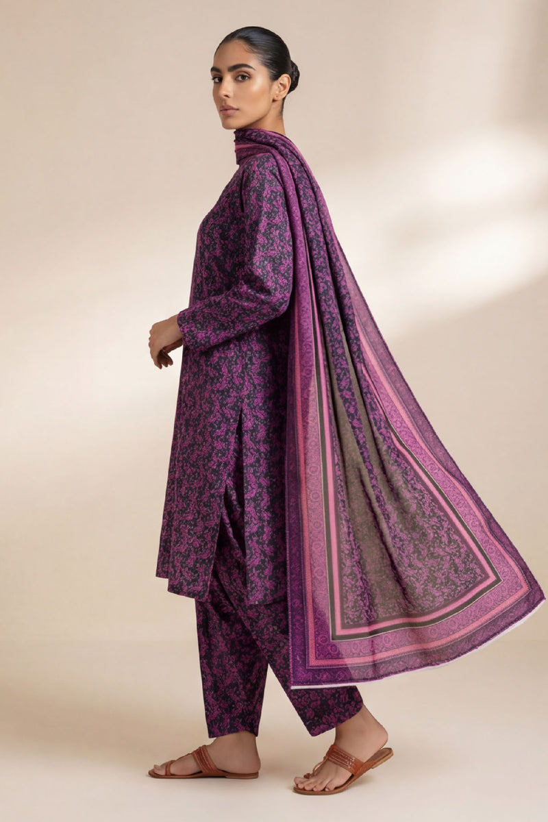 Vasl D-42 : Unstitched Printed Lawn 3PC - Kleren