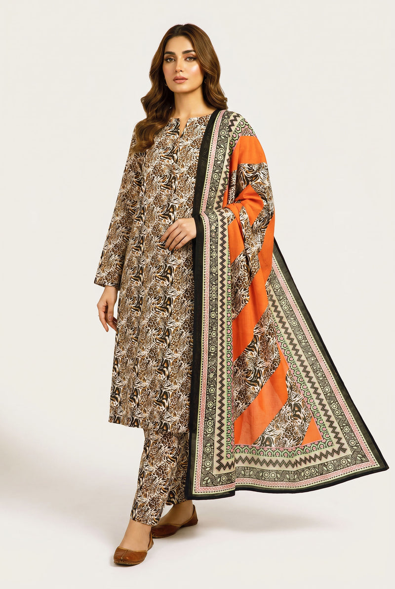 Vasl D-46 : Unstitched Printed Lawn 3PC - Kleren