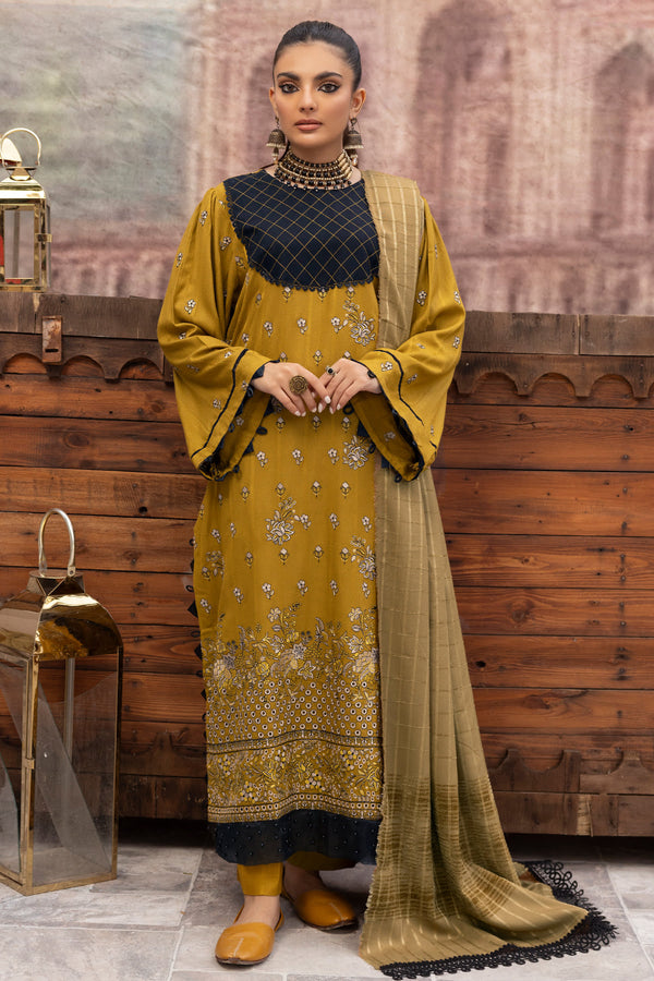 Dhanak DH-27 : Luxury Embroidered Dhanak 3PC