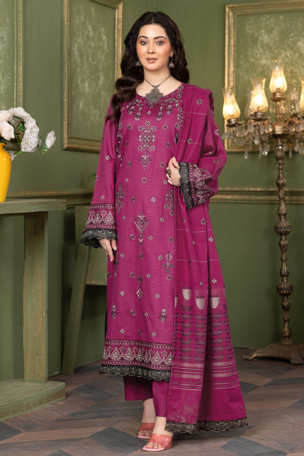 Noura N-22 : Embroidered Khaddar 3PC