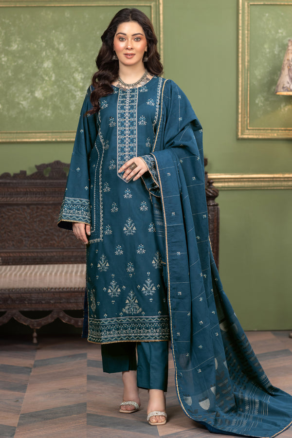 Noura N-23 :  Embroidered Khaddar 3PC