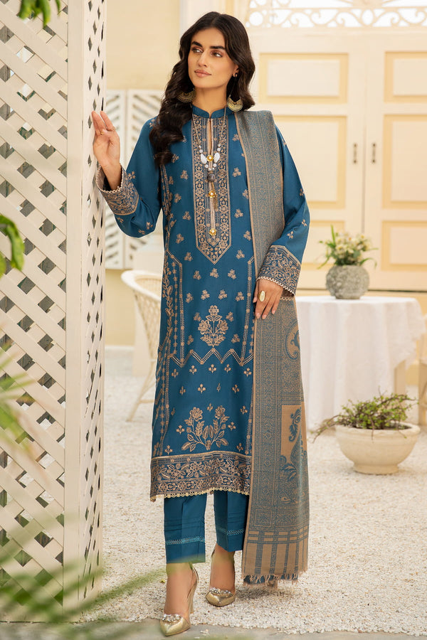 Shafaq SQ-31 : Luxury Embroidered Dhanak 3PC