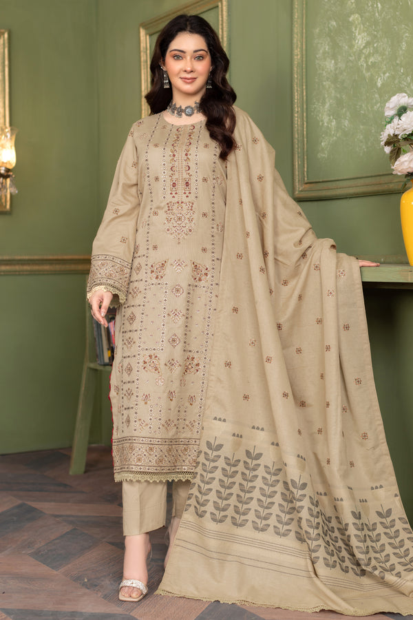 Noura N-26 : Embroidered Khaddar 3PC