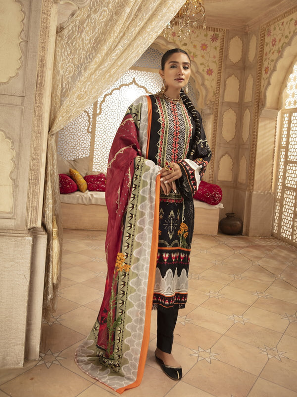 Naqsh N06: Unstitched Emb & Printed Lawn 3pc